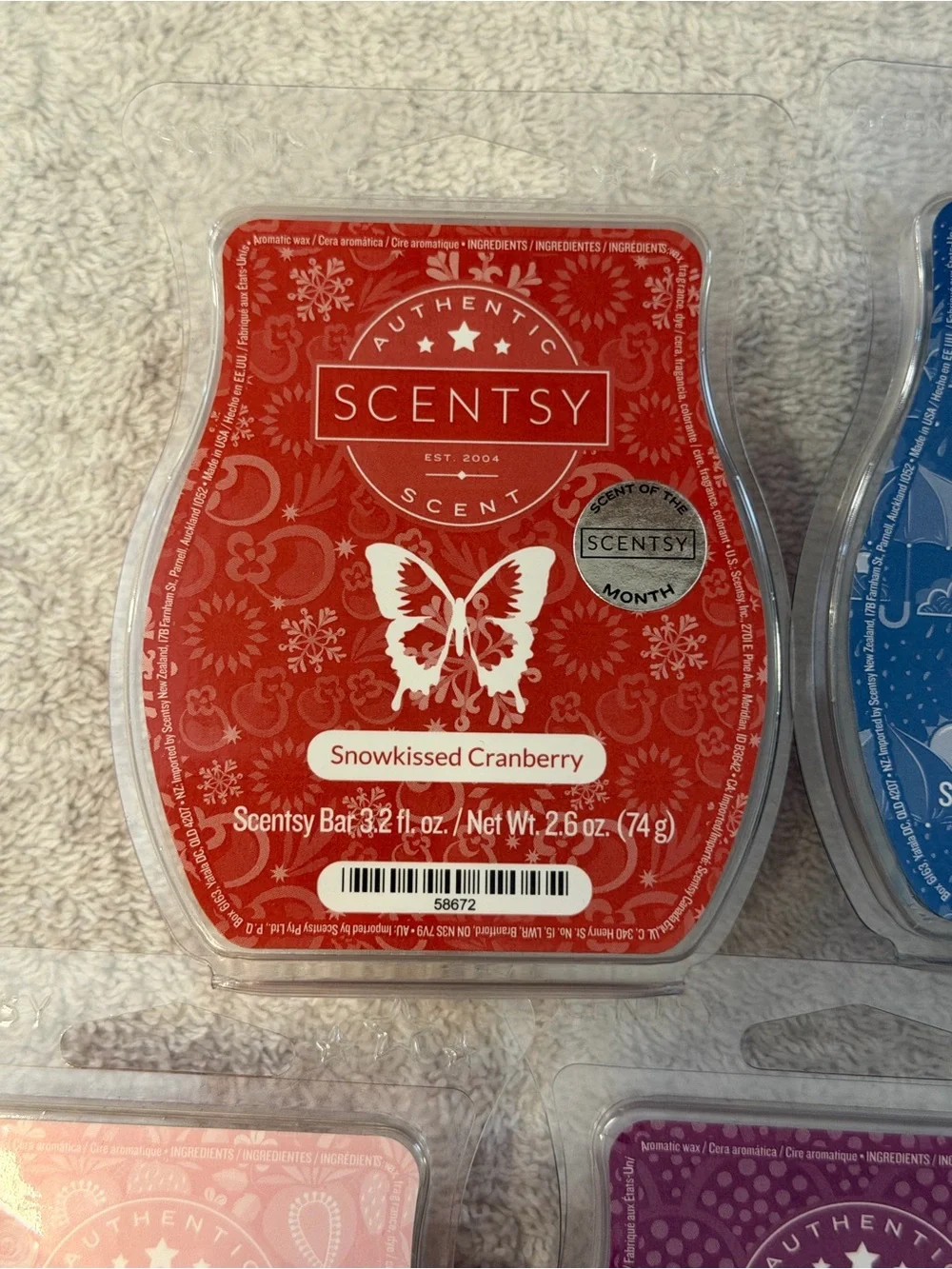 NWT RETIRED Scentsy Wax Bar Set Apple Raspberry Strawberry Cranberry Summer Rain